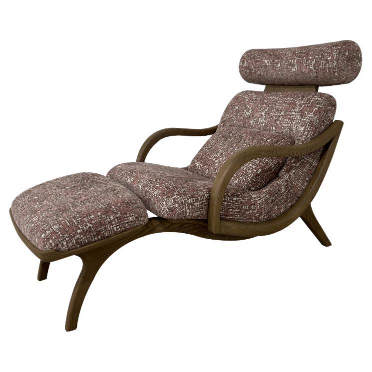 Skyline Chaise Lounge with Armrest by André Fu Living For Sale
