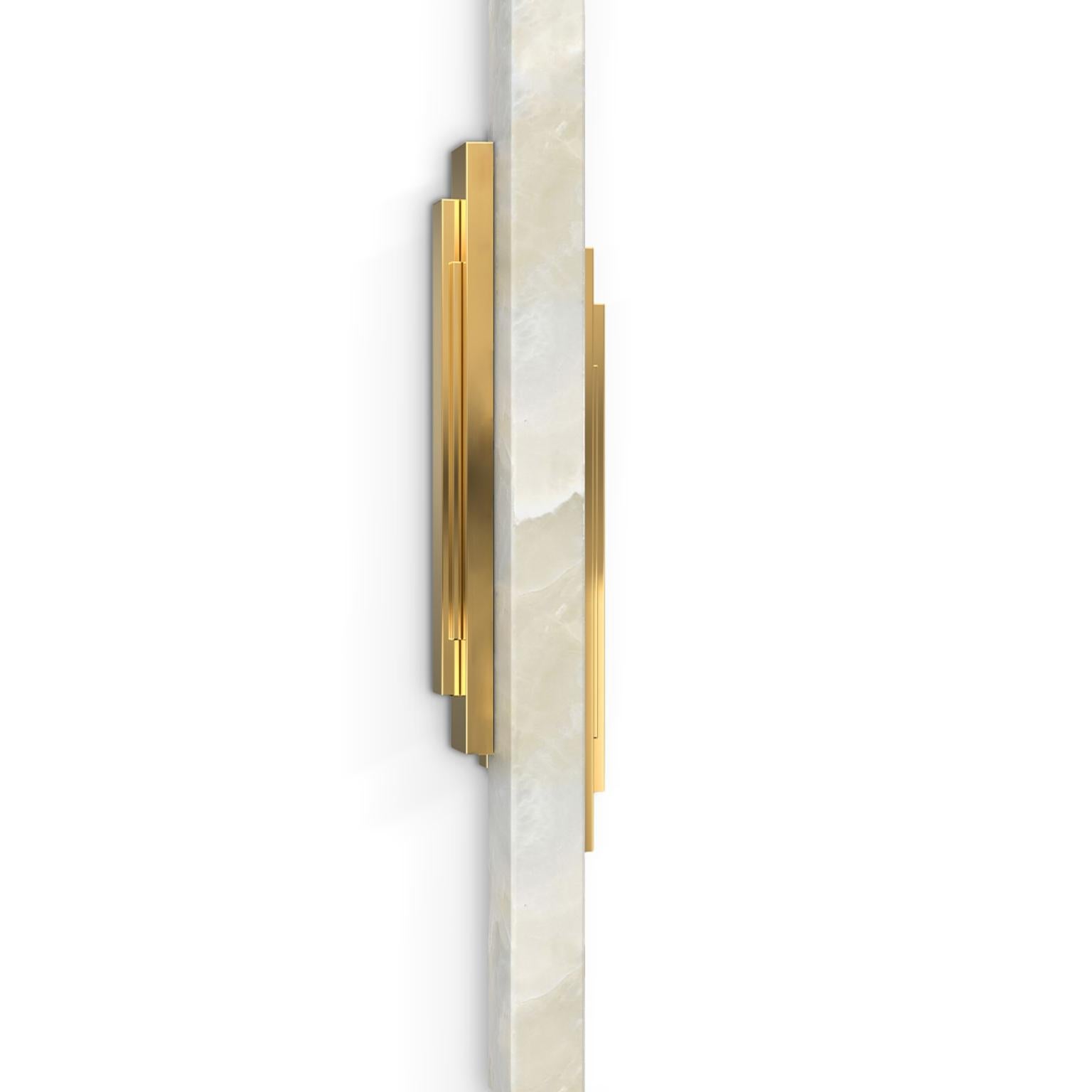 Modern Skyline Alabaster Marble Wall Lamp by Luxxu

Modern Skyline Alabaster Marble Wall Lamp by Luxxu, made from gold-plated brass and Alabaster marble, draws inspiration from the ever-busy metropolises around the world. The Skyline wall lamp