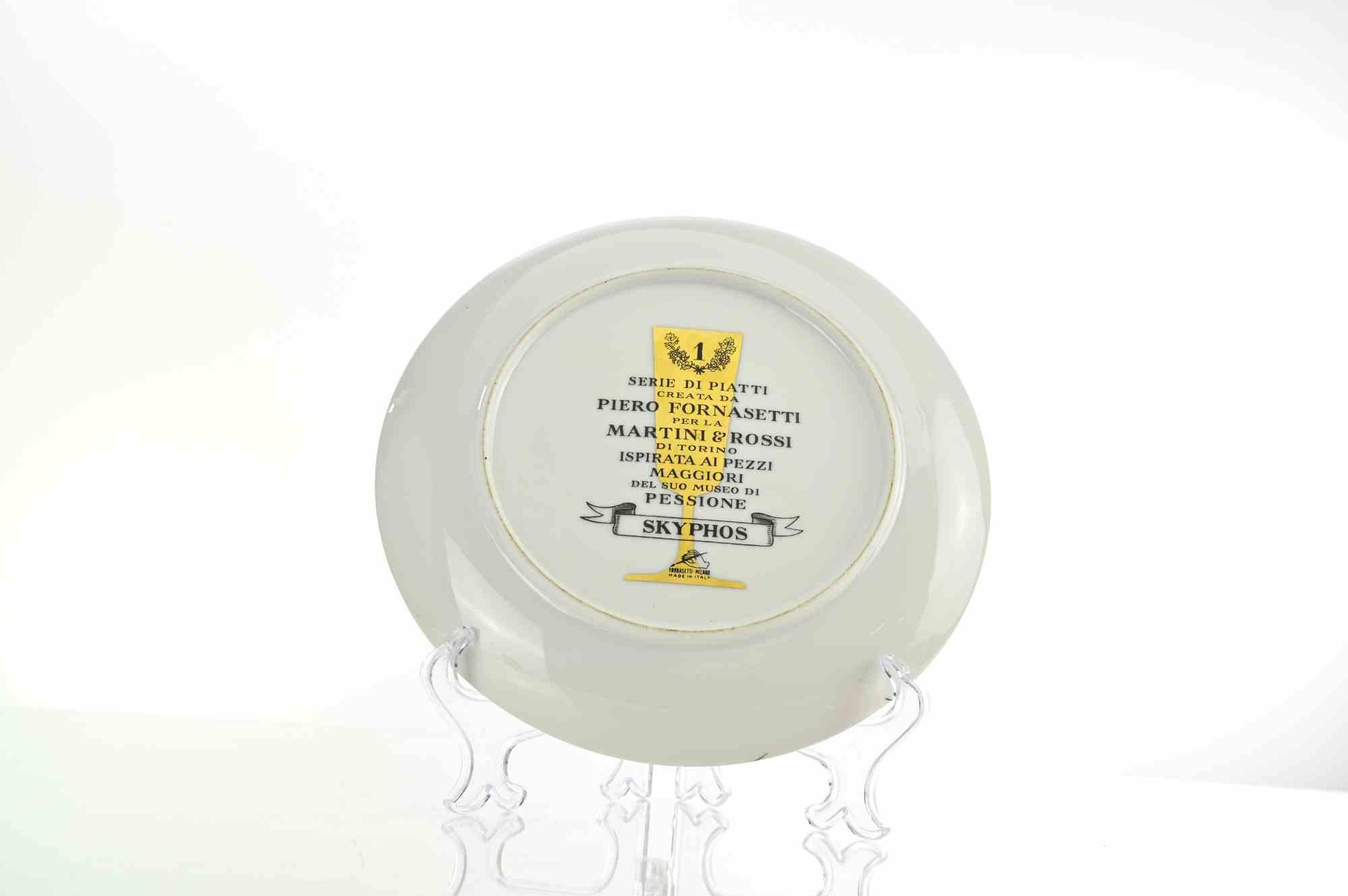 Skyphos - para Martini & Rossi, por P. Fornasetti, años 60 mediados del siglo XX en venta