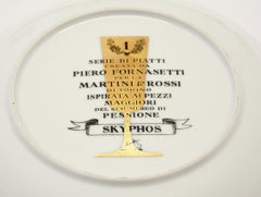 Skyphos Plate for Martini & Rossi, by P. Fornasetti, 1960s