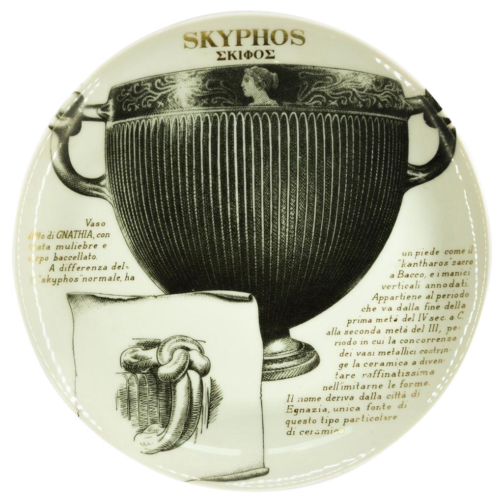 Skyphos Plate for Martini & Rossi, by P. Fornasetti, 1960s