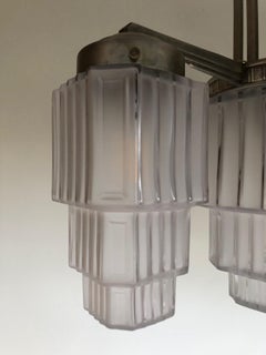 Skyscraper Art Deco Chandelier Attributed to Héttier and Vincent