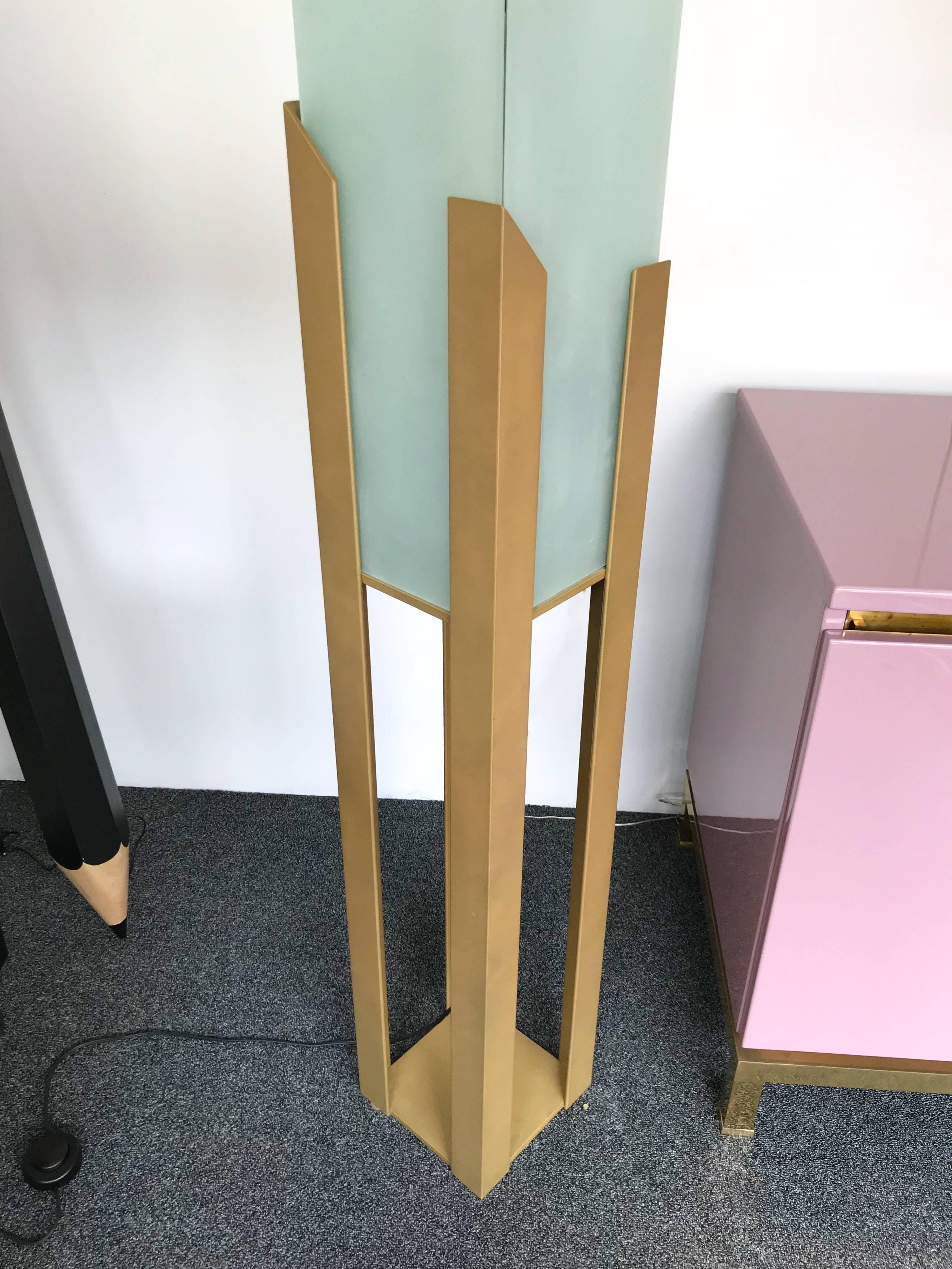 French Skyscraper Floor Lamp by Maison Lucien Gau, France, 1980s