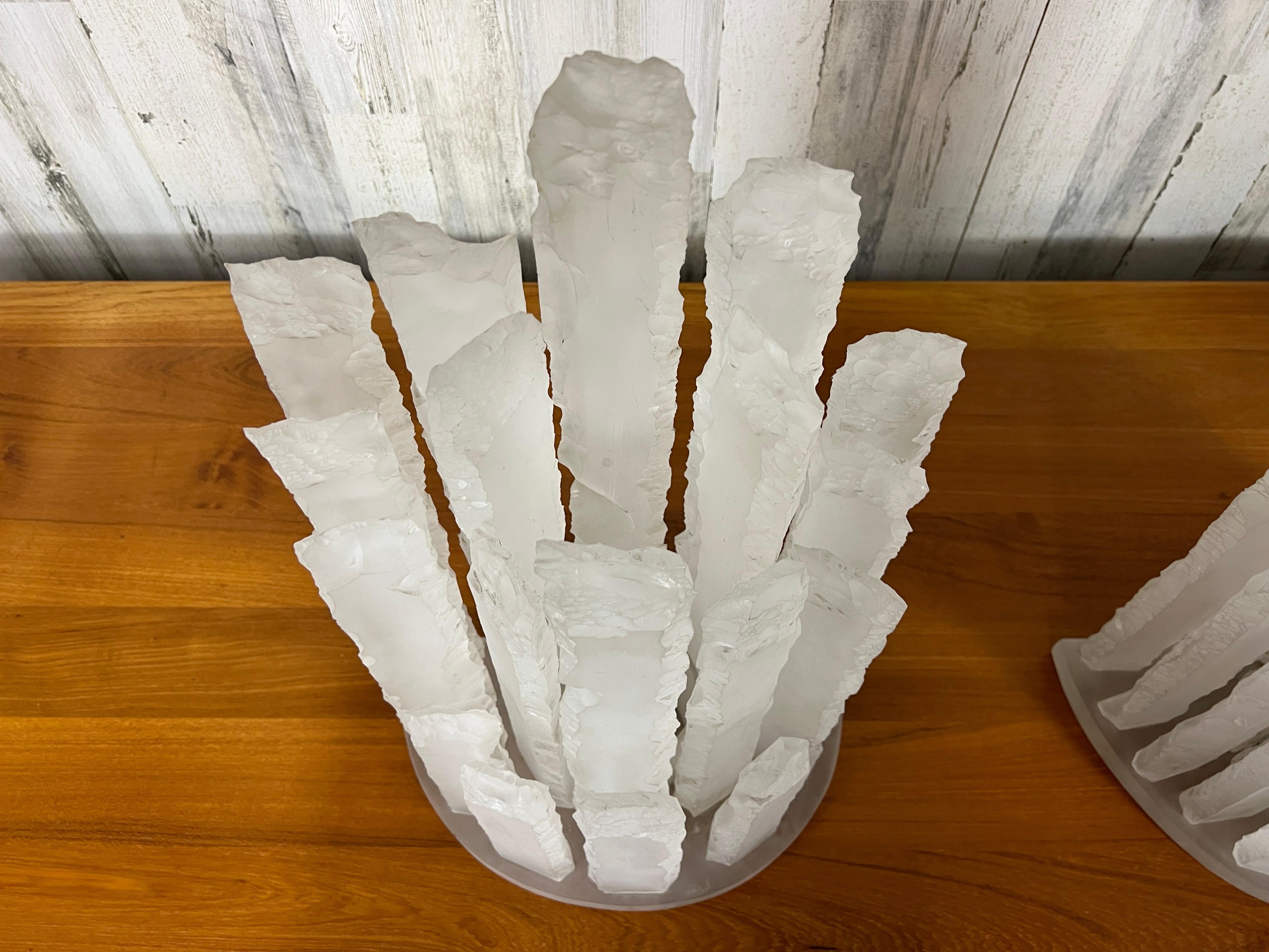 Skyscraper Frosted Lucite Lamps For Sale 6