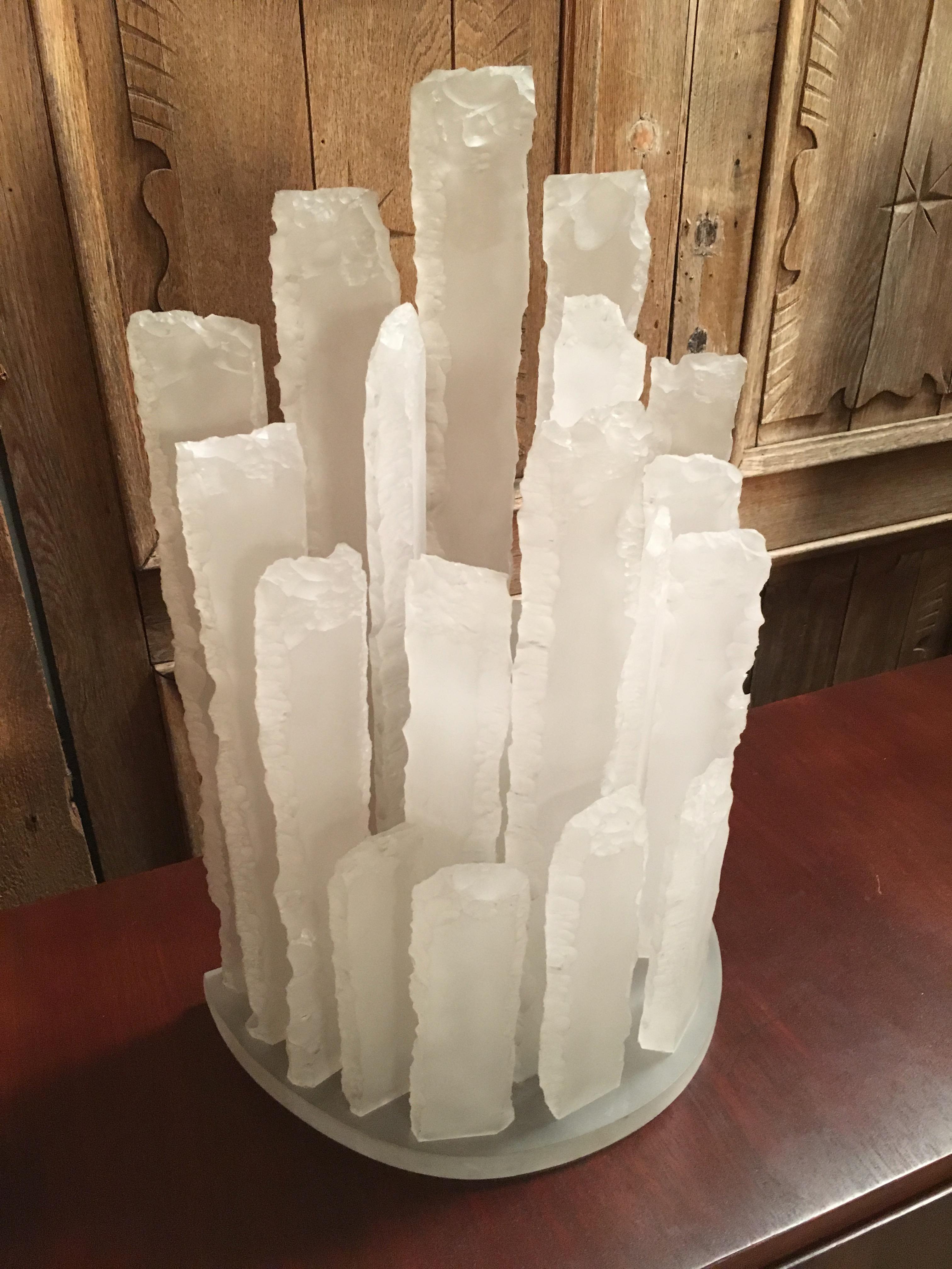 Skyscraper Frosted Lucite Lamps 9