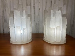 Skyscraper Frosted Lucite Lamps
