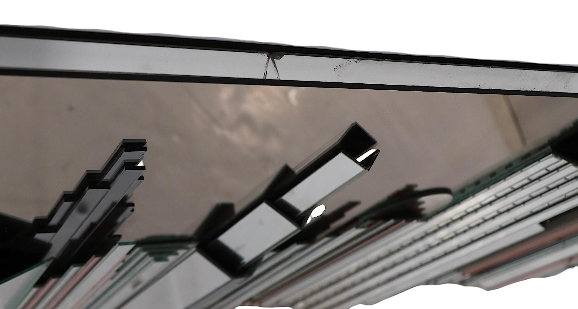 Skyscraper NYC Mirror in Mirrored Relief c. 1970/80's by Harvard Reflections For Sale 4