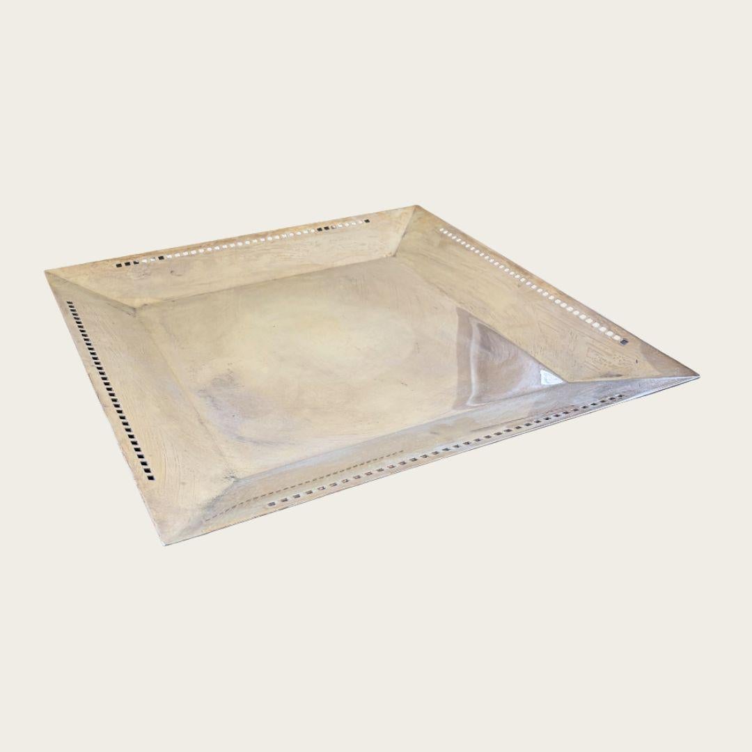 1980s. Designed by world renowned architect Richard Meier for Swid Powell. Perforated decorative border.  Impressed on underside with designer and manufacturer signature. Prodotto in Italia.

Swid Powell was the highly acclaimed New York City