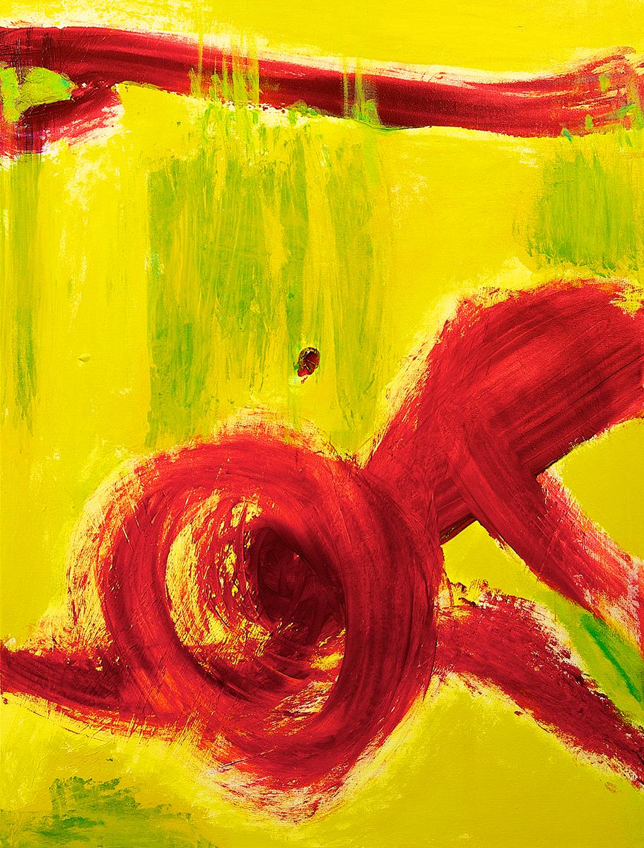 Abstract Painting SL Baker - Jump In, expressionniste abstraite et commentaire social de l'artiste féminine