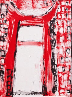 Red Gate, Architectural Abstract and Social Commentary by American Female Artist