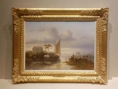 Antique On the way home, S.L. Verveer, 19th century, Oil paint/canvas, Romantic