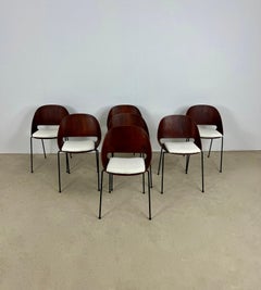 Chaises SL58 en contreplaqué et teck de Lon Stynen pour Sope, Finlande, ensemble 7