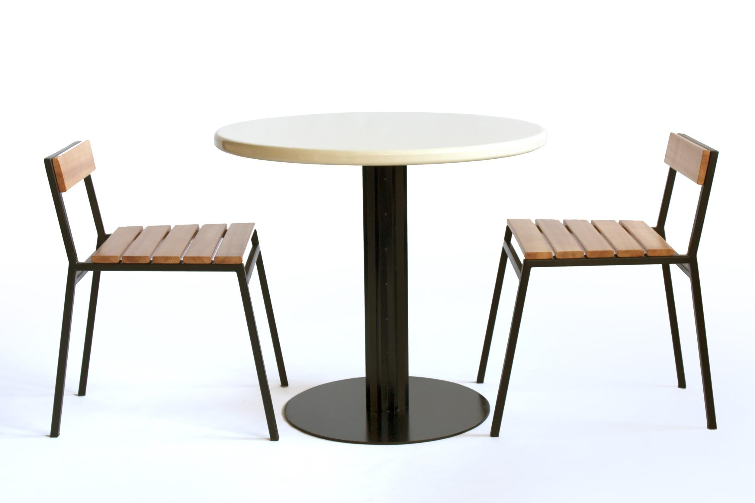 American Slaat Dining Chair in Cedar and Steel, Indoor/Outdoor Design by Kln Studio For Sale