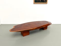 Slab 1970s coffee table, in the style George Nakashima