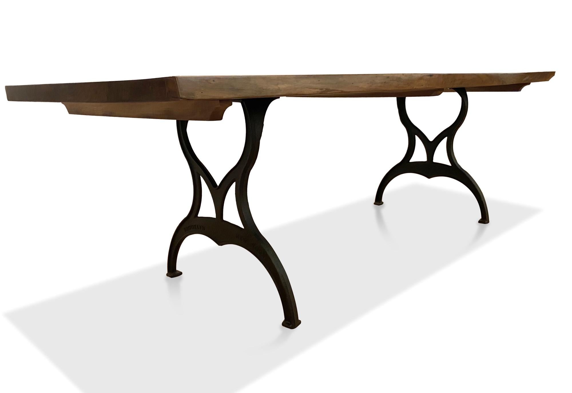 Slab American Black Walnut Live Edge Dining Table with Brooklyn Cast Iron Legs 4