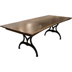 Slab American Black Walnut Live Edge Dining Table with Brooklyn Cast Iron Legs