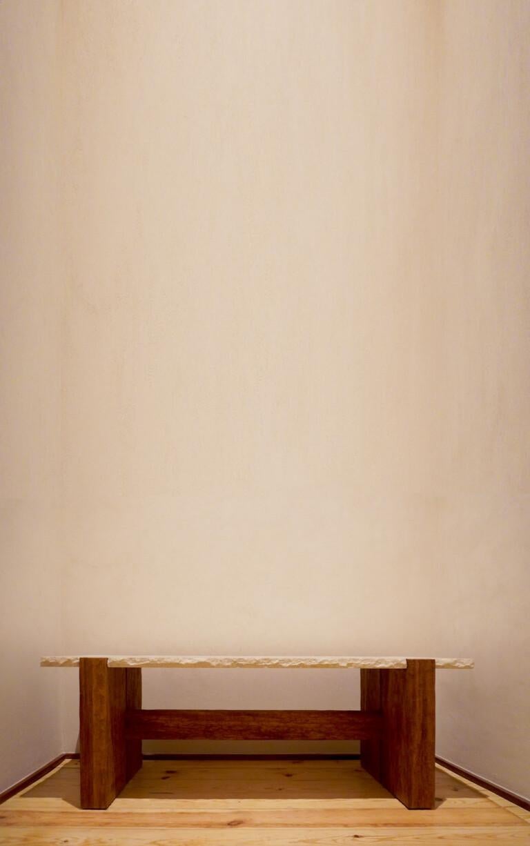 Slab Bench by Studio Gameiro
Dimensions: D 40 x W 130 x H 50 cm.
Materials: Mocha sandstone and wood.

Different stone options on request. Available in three different finishes: honed, chiseled, or carved. Please contact us.

Studio Gameiro is an