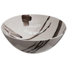 Slab Built Ceramic Bowl with Hand Decorated Slip Design