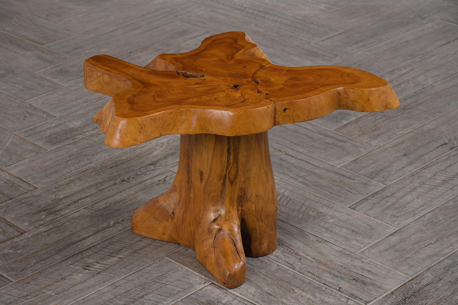 European Slab Burled Side Table