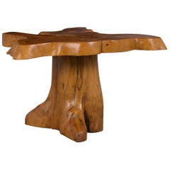 Vintage Slab Burled Side Table