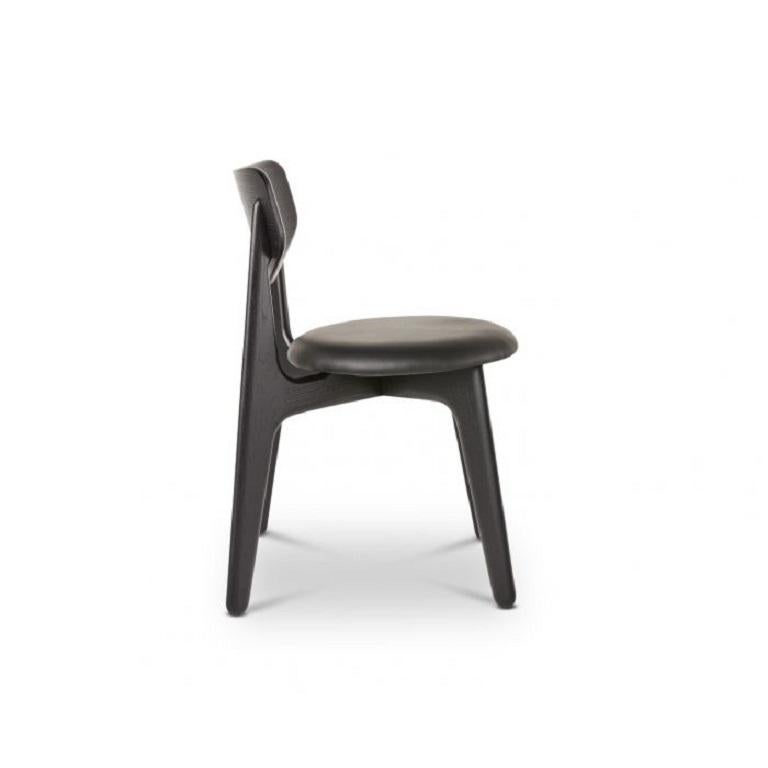 Modern Slab Chair Black Upholstered