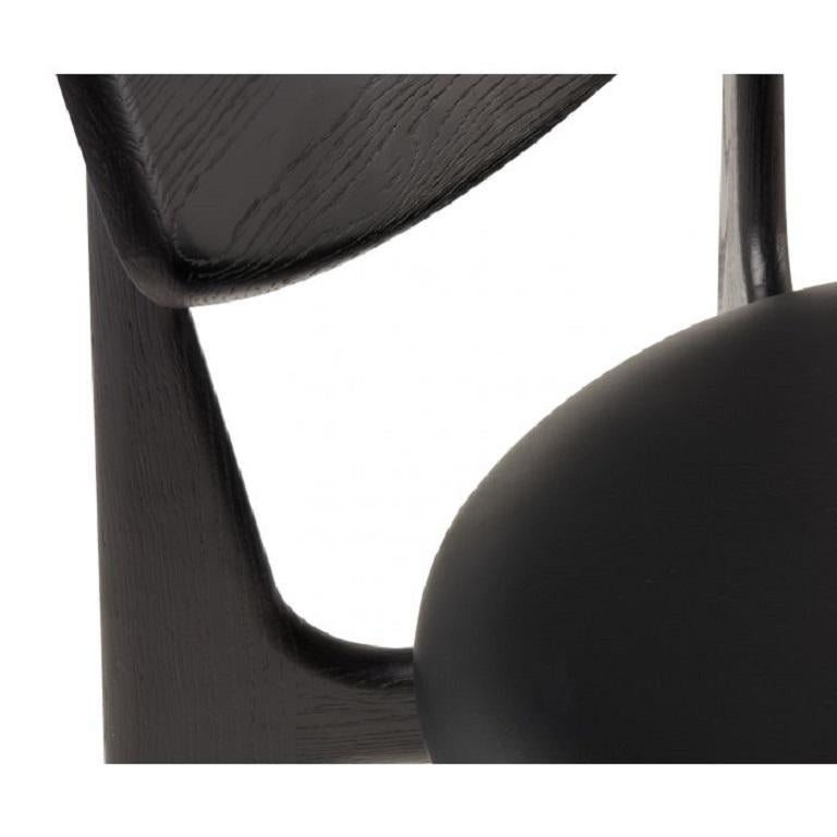 Contemporary Slab Chair Black Upholstered