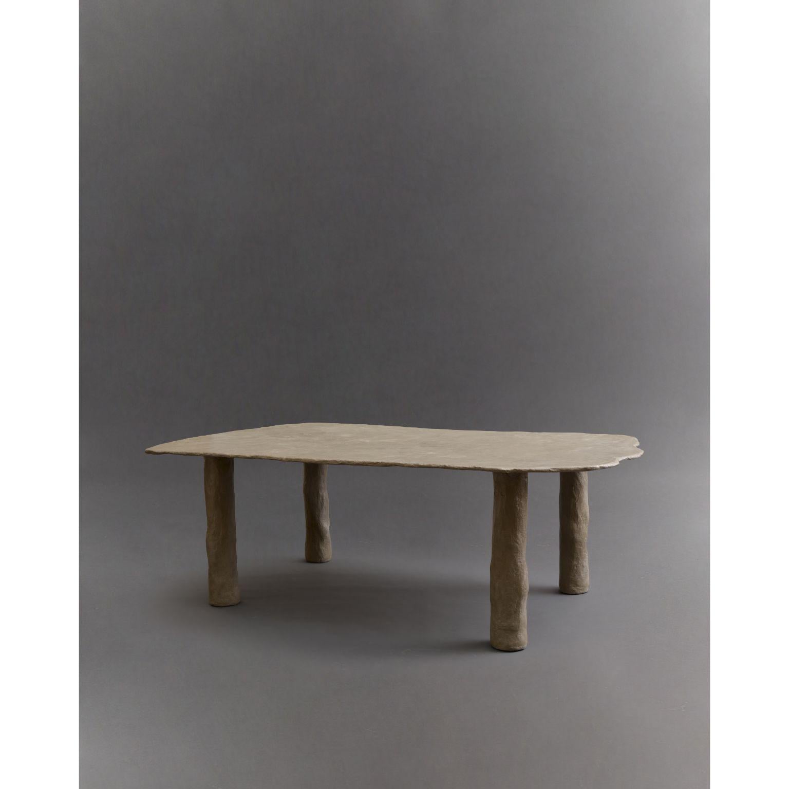 Slab dining table by Ombia
Dimensions: W 127 x D 226.5 x H 74 cm
Materials: Mix media, matte textured limewash finish. 
Custom sizes and finishes upon request.


Ombia is a ceramic sculpture and design studio based in Los Angeles. The name and