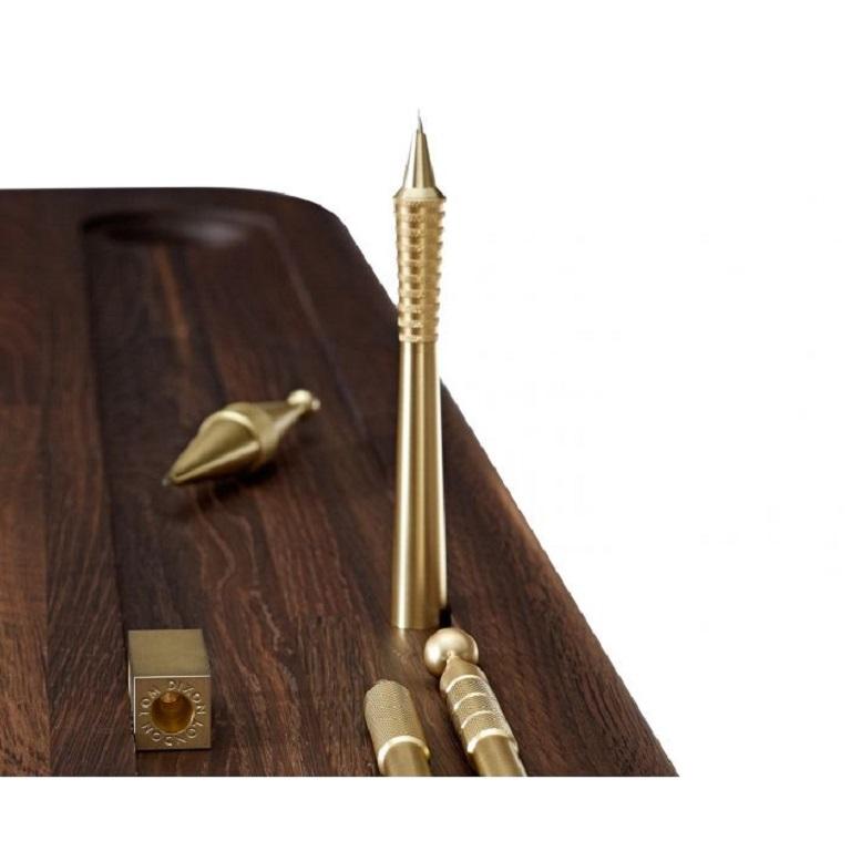 XXI secolo e contemporaneo Scrivania individuale a lastra piccola in Oak fumé in vendita