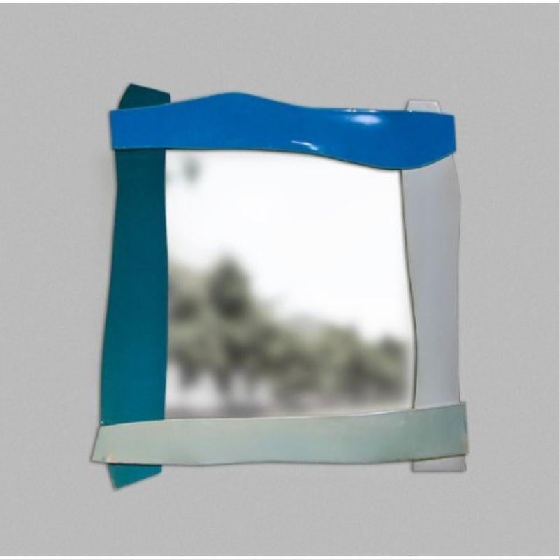 Glazed Slab Mirror, Small by WL Ceramics For Sale