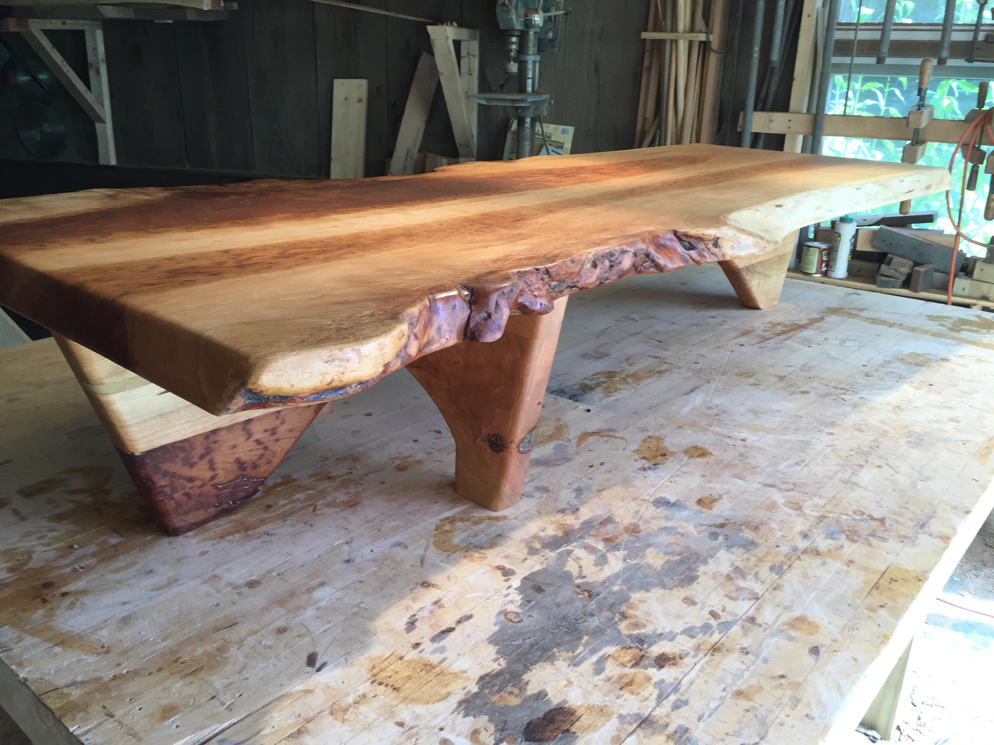 Modern Live Edge Slab Coffee Table For Sale