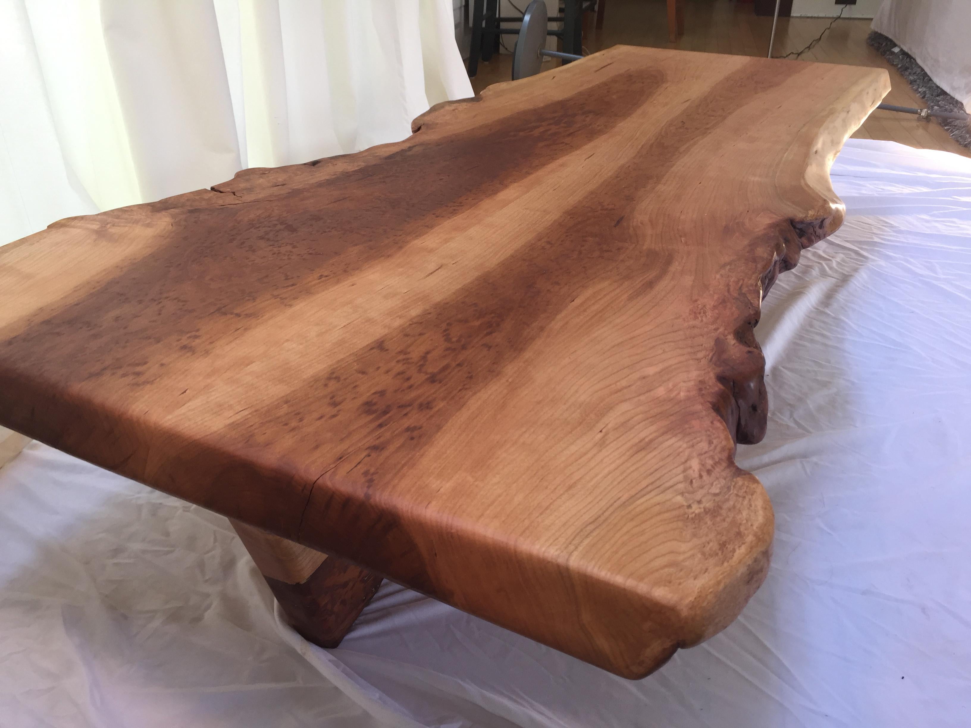 Slab coffee table from locally harvested old growth walnut. 2