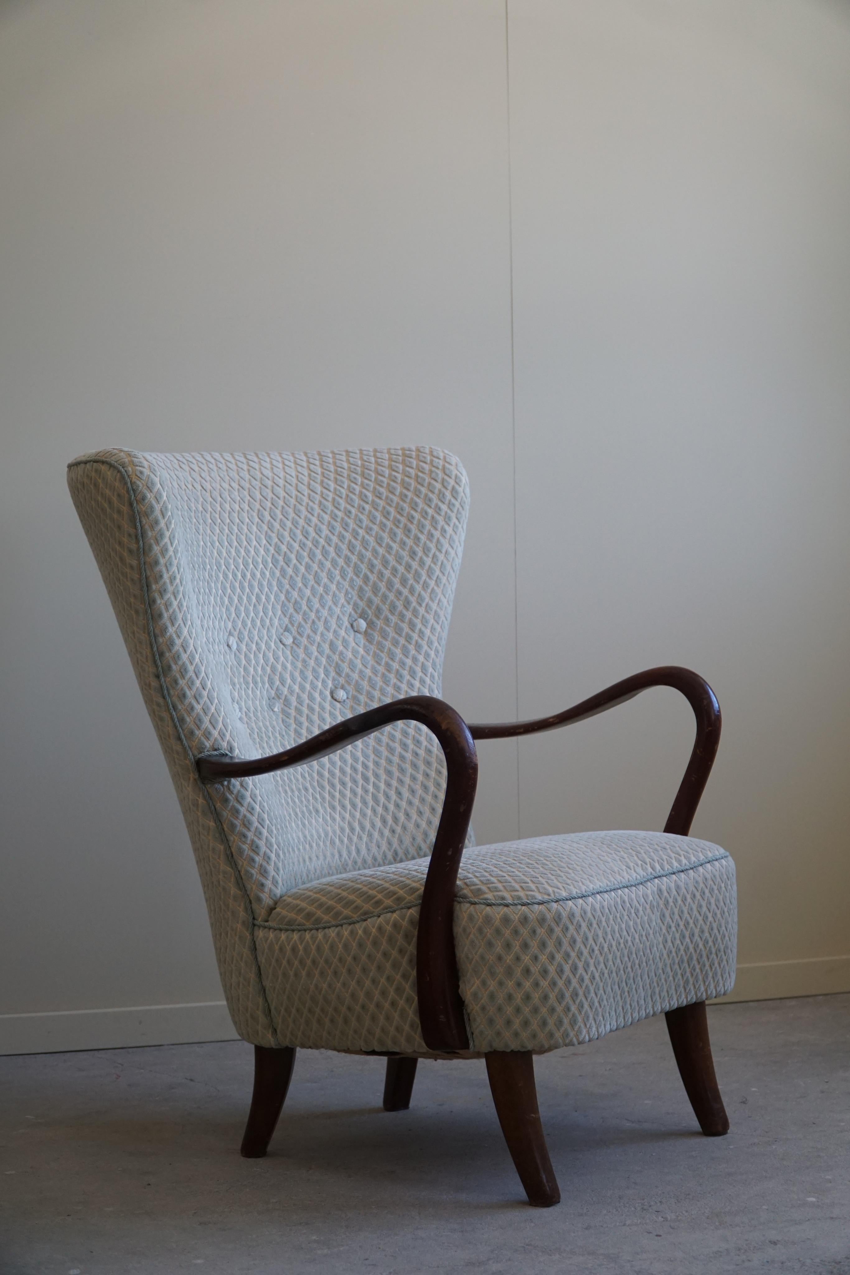 Slagelse Møbelfabrik, Danish Modern Lounge Chairs with Footstool in Beech, 1960s For Sale 8