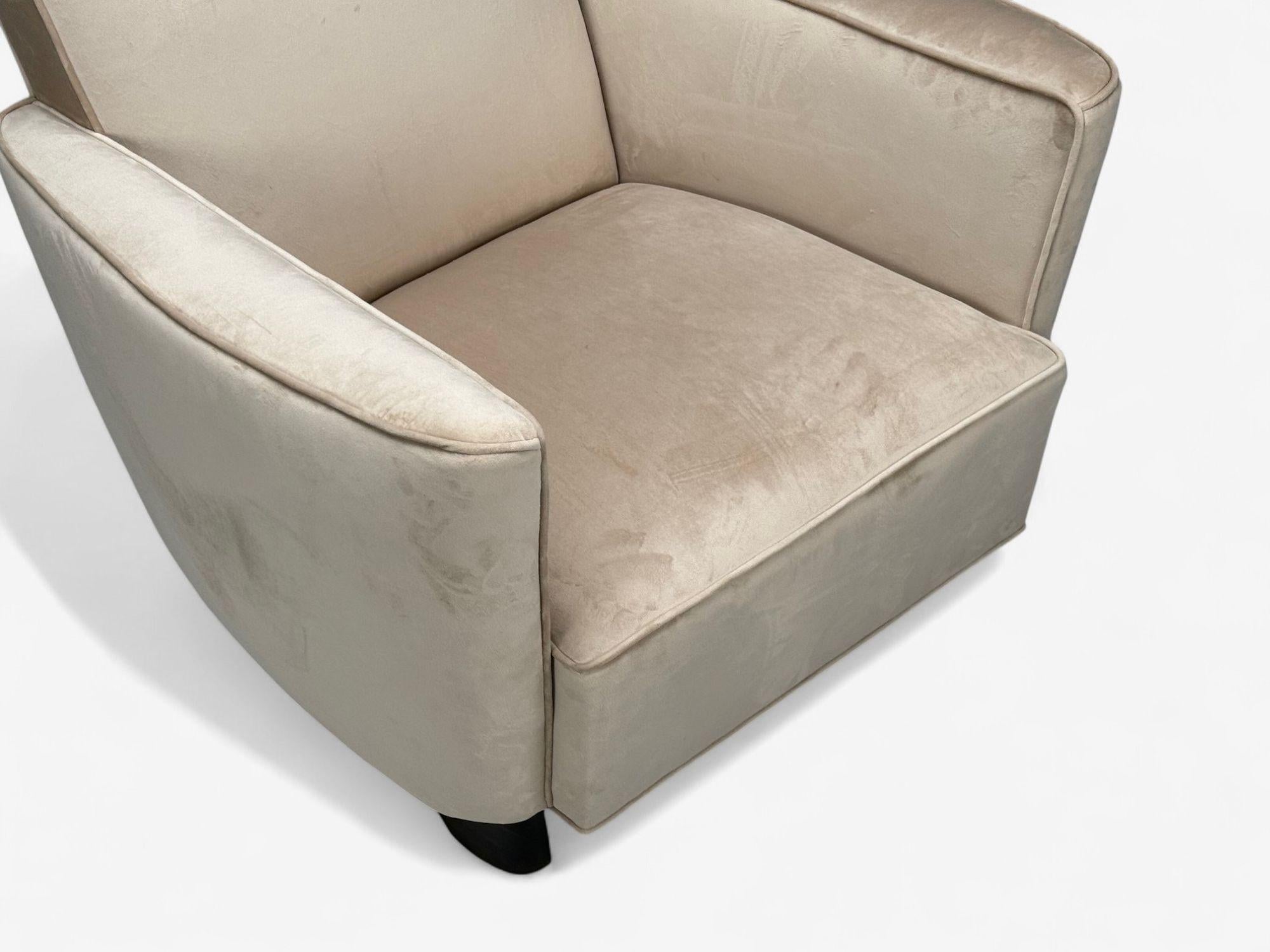 Slagelse Mobelfabrik, velours beige, hêtre, chaises longues, Danemark, années 1940 en vente 3