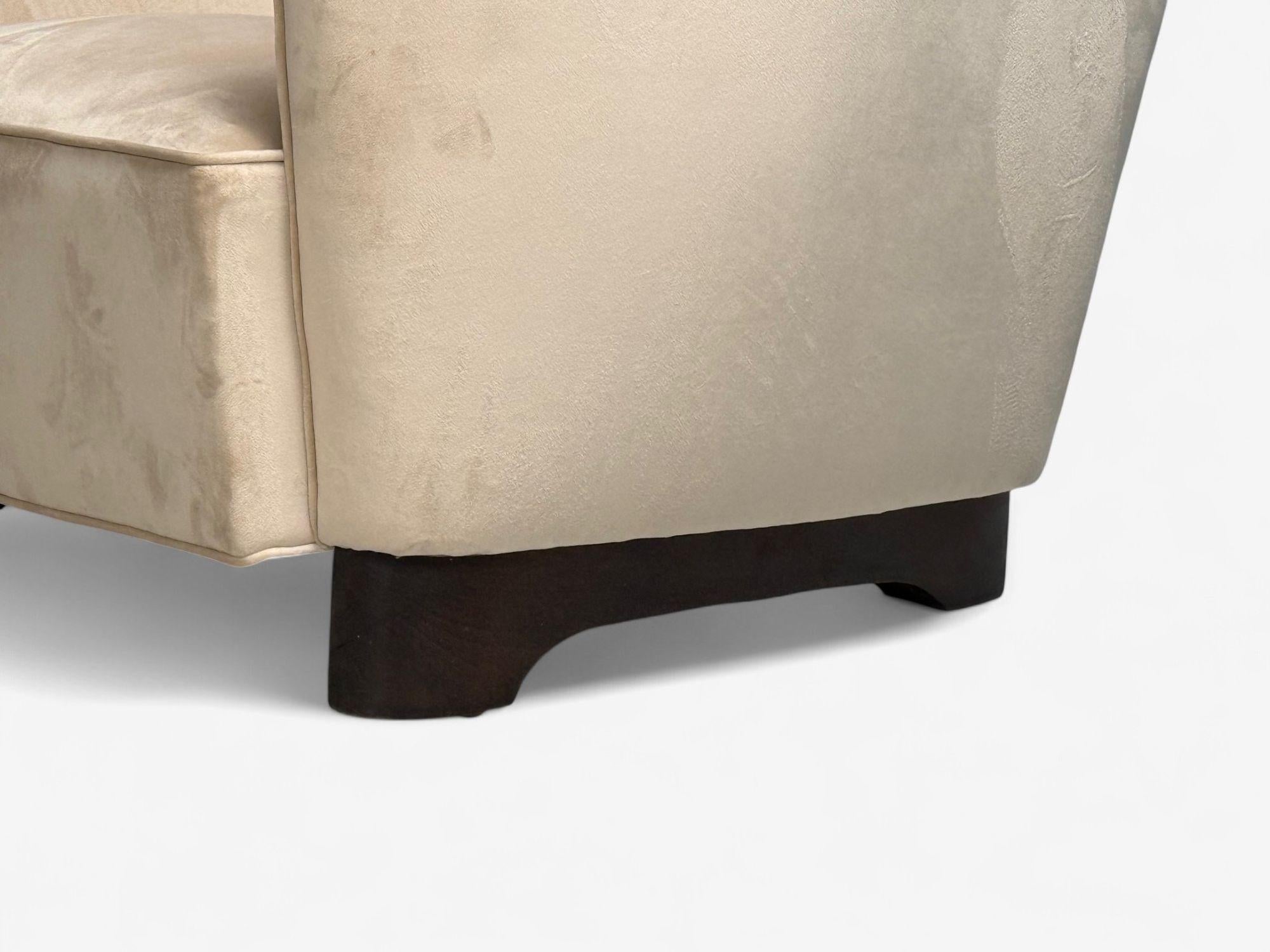 Slagelse Mobelfabrik, velours beige, hêtre, chaises longues, Danemark, années 1940 en vente 4