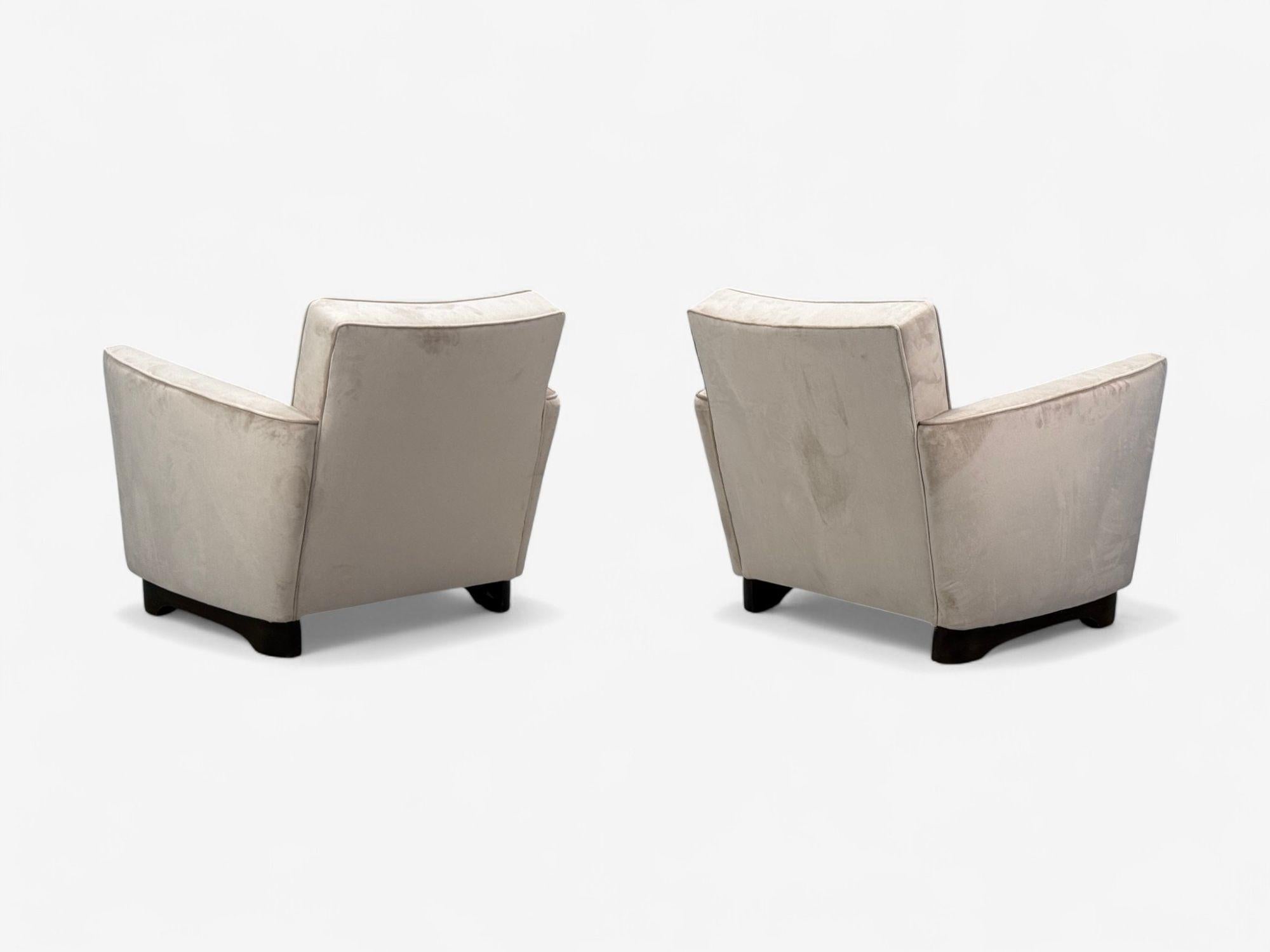 Slagelse Mobelfabrik, velours beige, hêtre, chaises longues, Danemark, années 1940 Bon état - En vente à Manhasset, NY