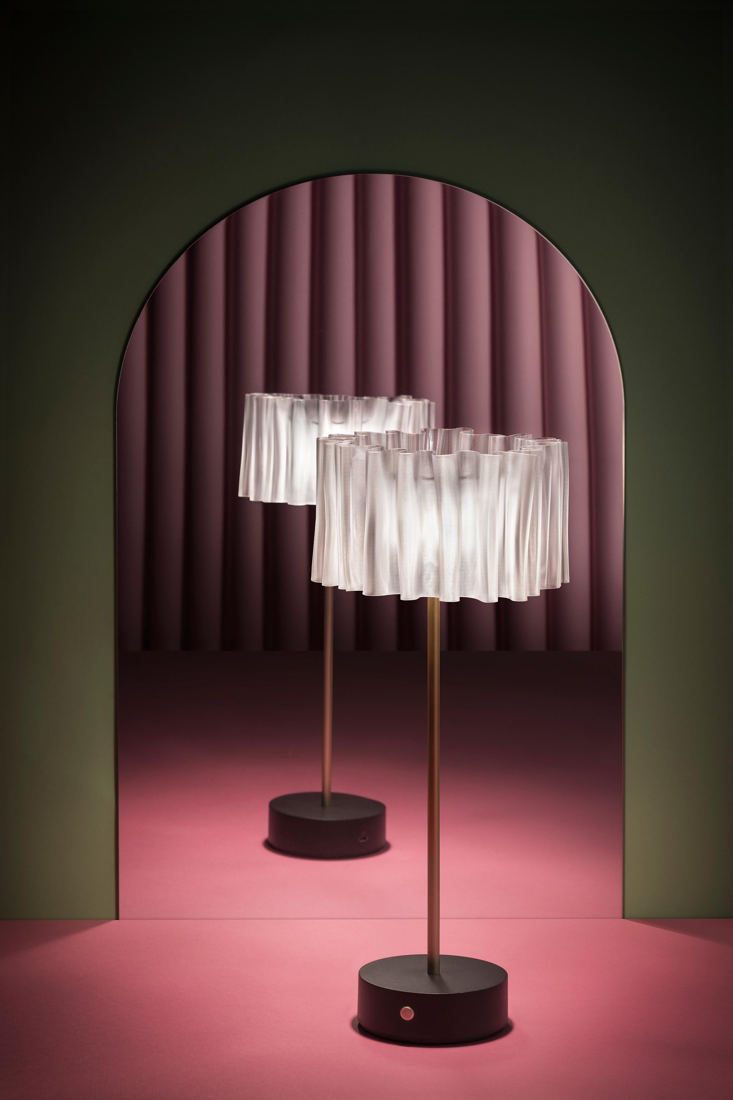 Modern SLAMP Accordéon Battery - Prisma/black Portable Table Lamp by Marc Sadler For Sale