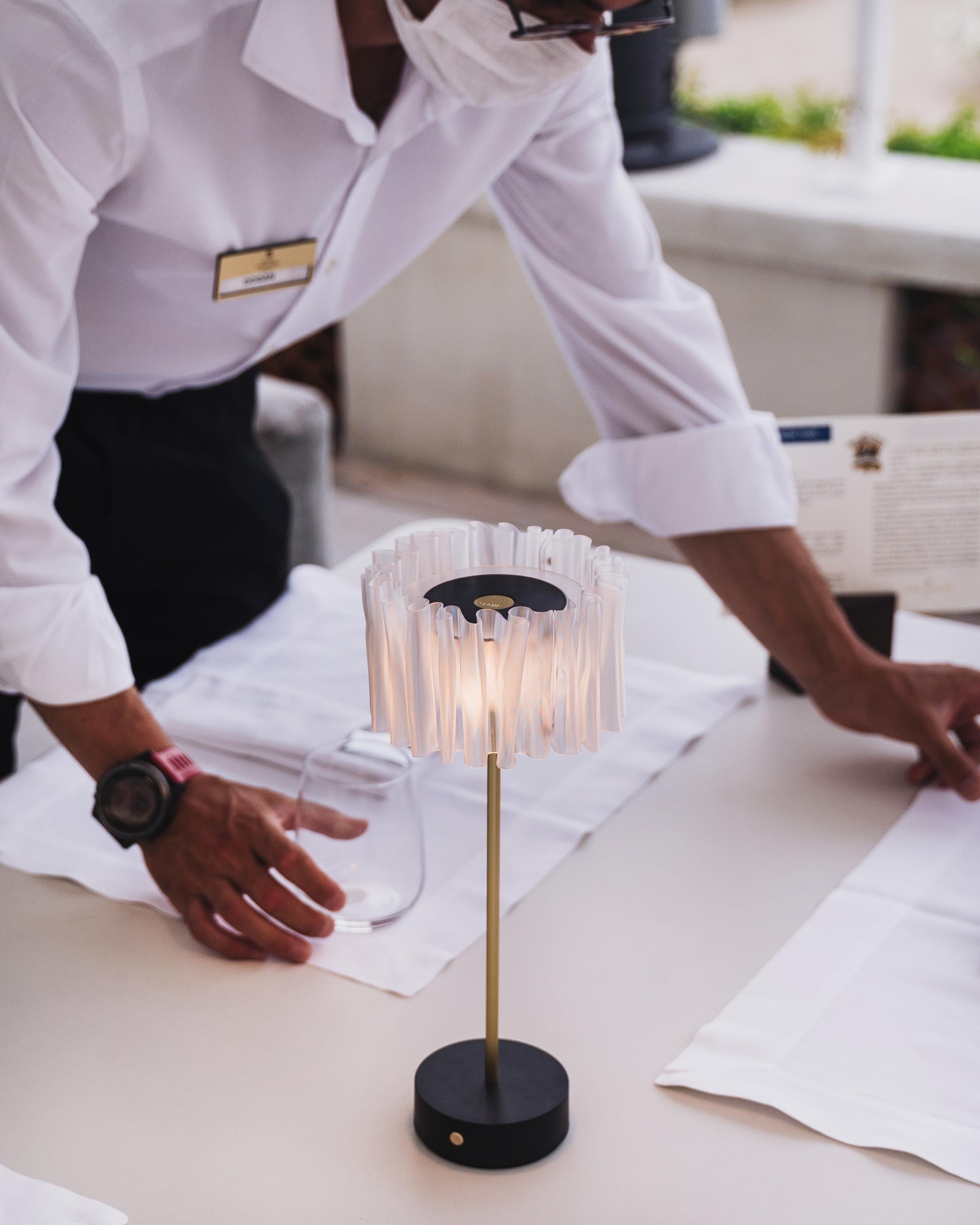 SLAMP Accordéon Battery - Prisma/black Portable Table Lamp by Marc Sadler For Sale 1