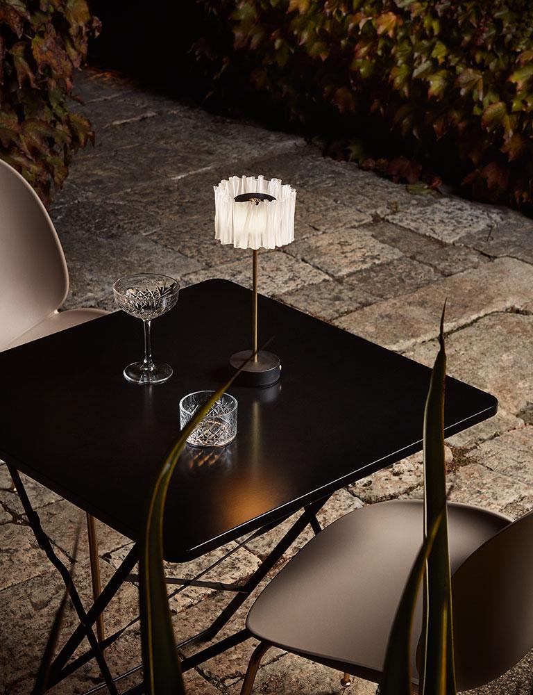 SLAMP Accordéon Battery - Prisma/white Portable Table Lamp by Marc Sadler For Sale 1