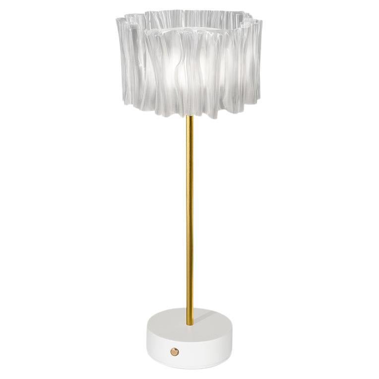 SLAMP Accordéon Battery - Prisma/white Portable Table Lamp by Marc Sadler