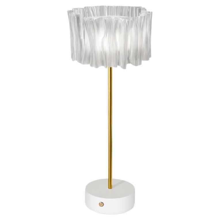 SLAMP Accordéon Battery - Prisma/white Portable Table Lamp by Marc Sadler For Sale