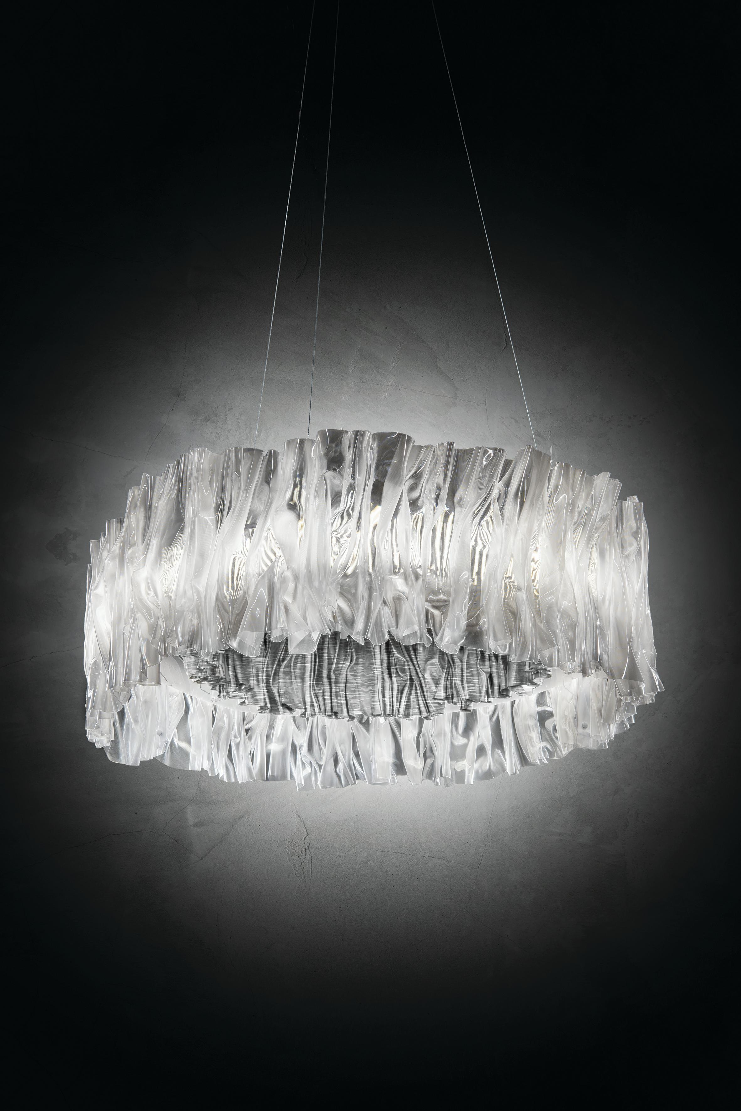 Fatto a mano Slamp Accordéon Sospensione 2700 Kelvin - Silver di Marc Sadler in vendita