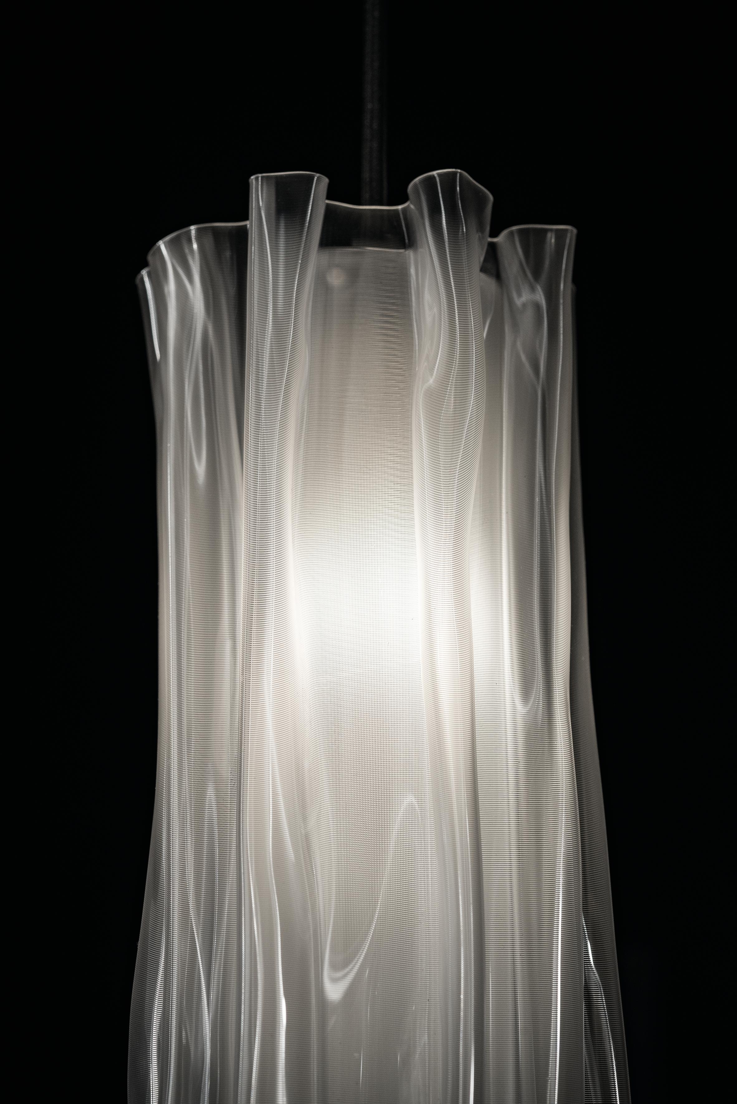 Marc Sadler explores the infinite possibilities of Slamp’s technopolymers with Accordèon, conjuring the image of a textile plissé or an accordion’s bellows. The collection is a sure marker of the new contemporary narrative that sees design, fashion,