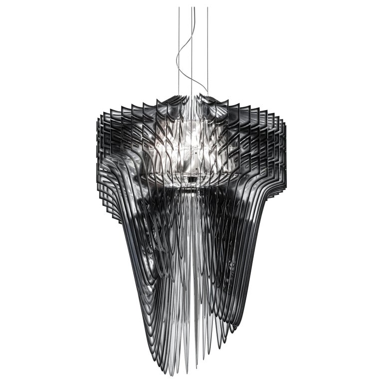 SLAMP Aria Extra Large Pendant Light in Black Shade by Zaha Hadid For Sale
