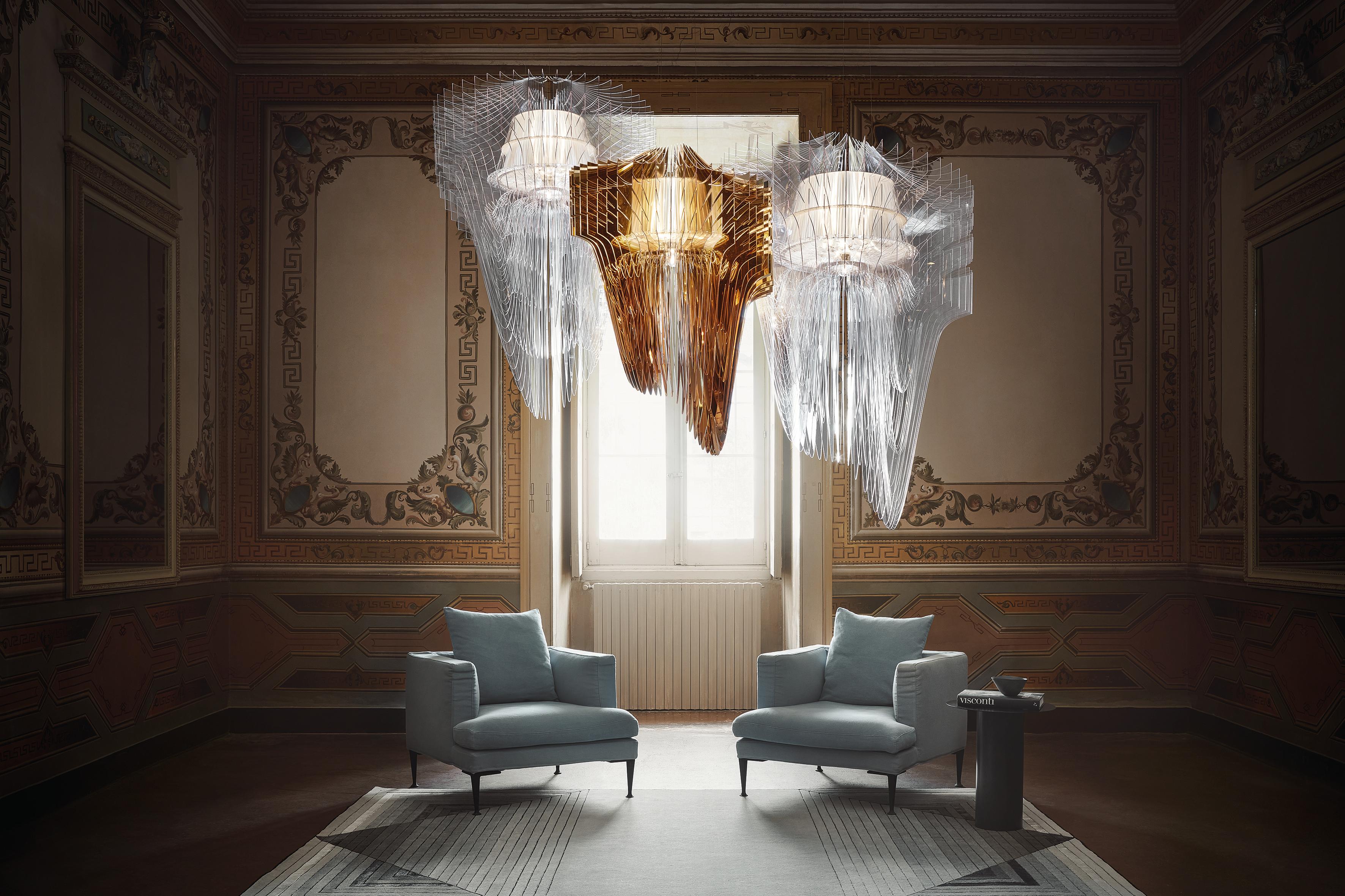 Moderno SLAMP Aria Extra Large Pendant Light in oro di Zaha Hadid in vendita