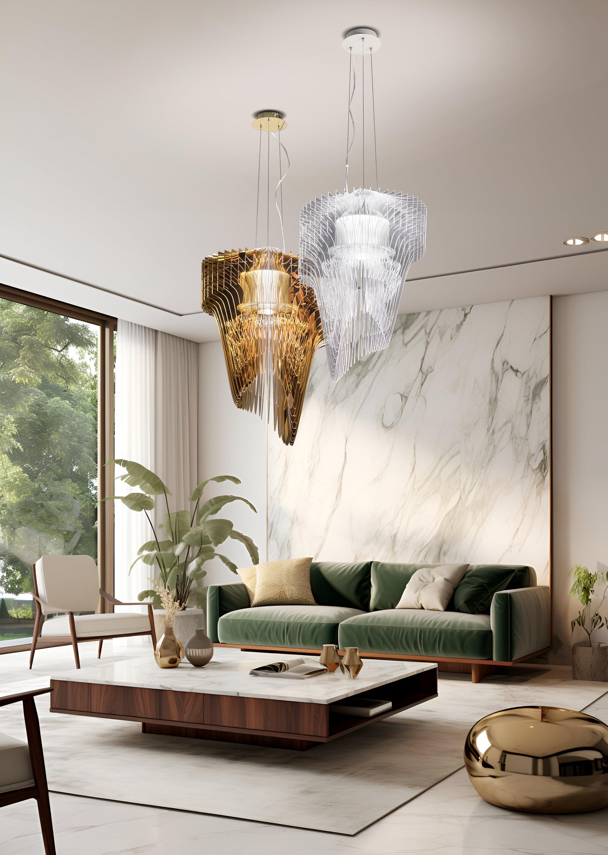 SLAMP Aria Extra Large Pendant Light in oro di Zaha Hadid In condizioni Nuovo in vendita a Pomezia, Rome