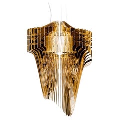 SLAMP Aria Extra Large Pendant Light in Gold by Zaha Hadid