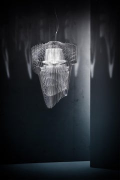 SLAMP Aria Extra Large Pendant Light in Transparent by Zaha Hadid
