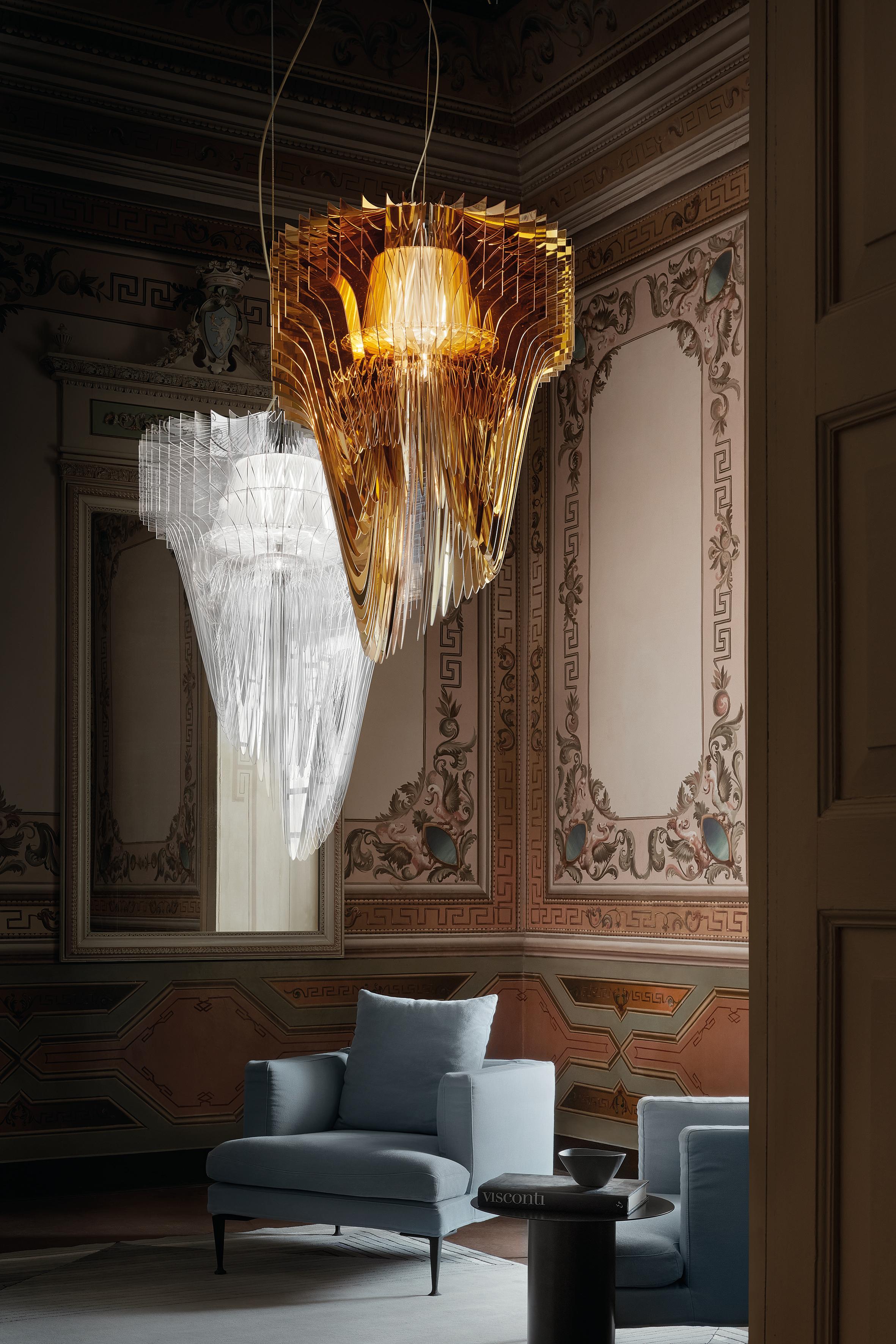 XXI secolo e contemporaneo SLAMP Aria Extra Large Pendant Light in Trasparente di Zaha Hadid in vendita