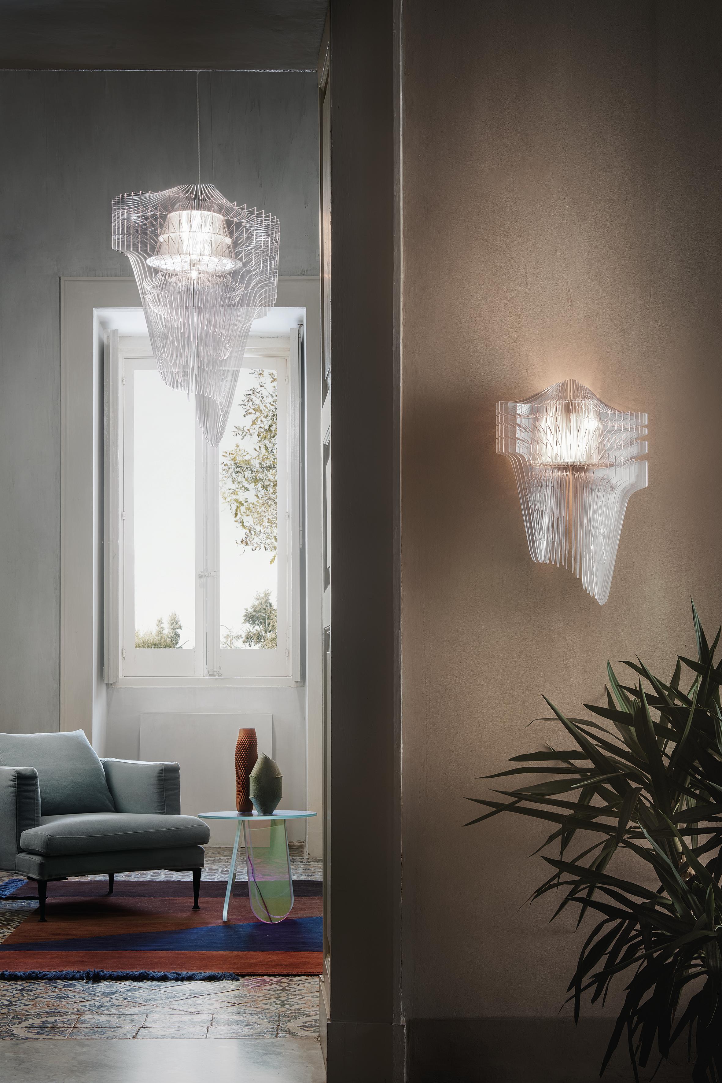 SLAMP Aria Extra Large Pendant Light in Trasparente di Zaha Hadid in vendita 1