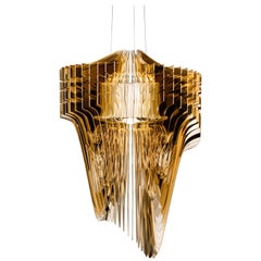 Slamp Aria Medium Pendant Light in Gold by Zaha Hadid